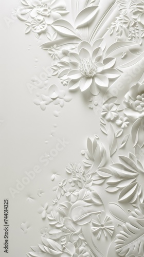 A close up of paper flowers on a white surface