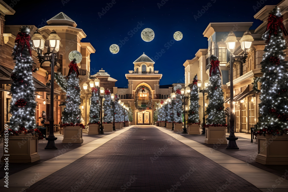 Lush Christmas Decorations Illuminating the Grand Village: A Spectacular Holiday Treat in the Heart of Winter