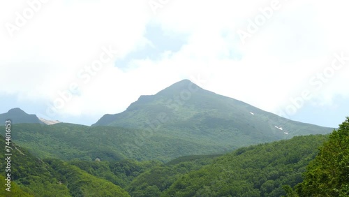 A view of the Shiretoko mountain range in Hokkaido. 