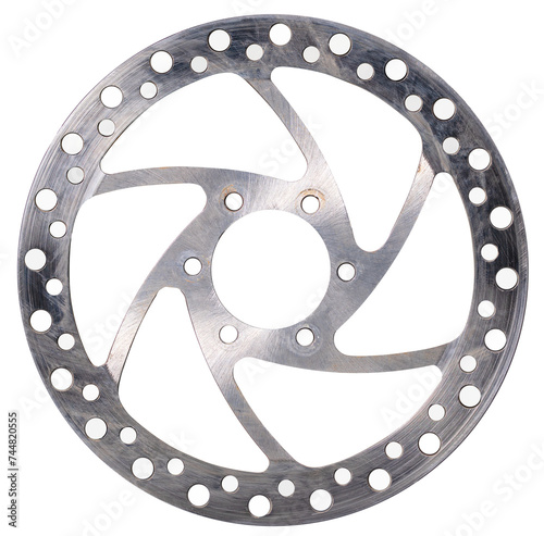 Bicycle brake disc on isolated background.
