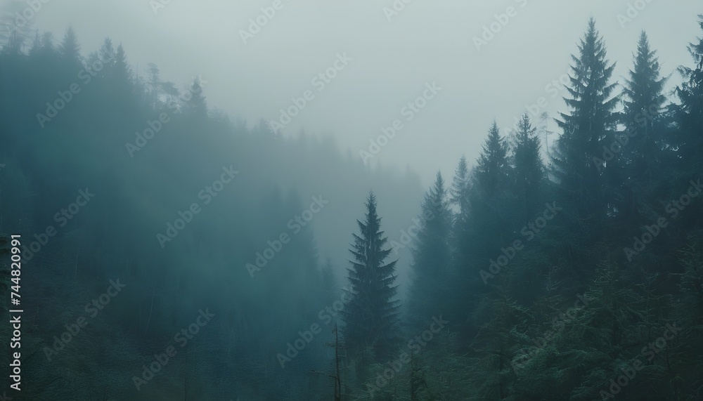 Dramatic and mysterious forest
