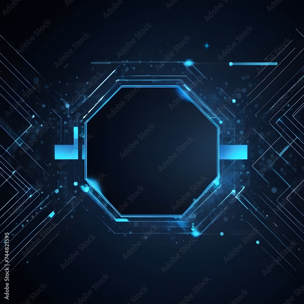 Blue geometric shape abstract technology background