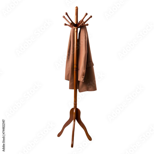 Coatrack isolated on transparent background, PNG Cutout photo