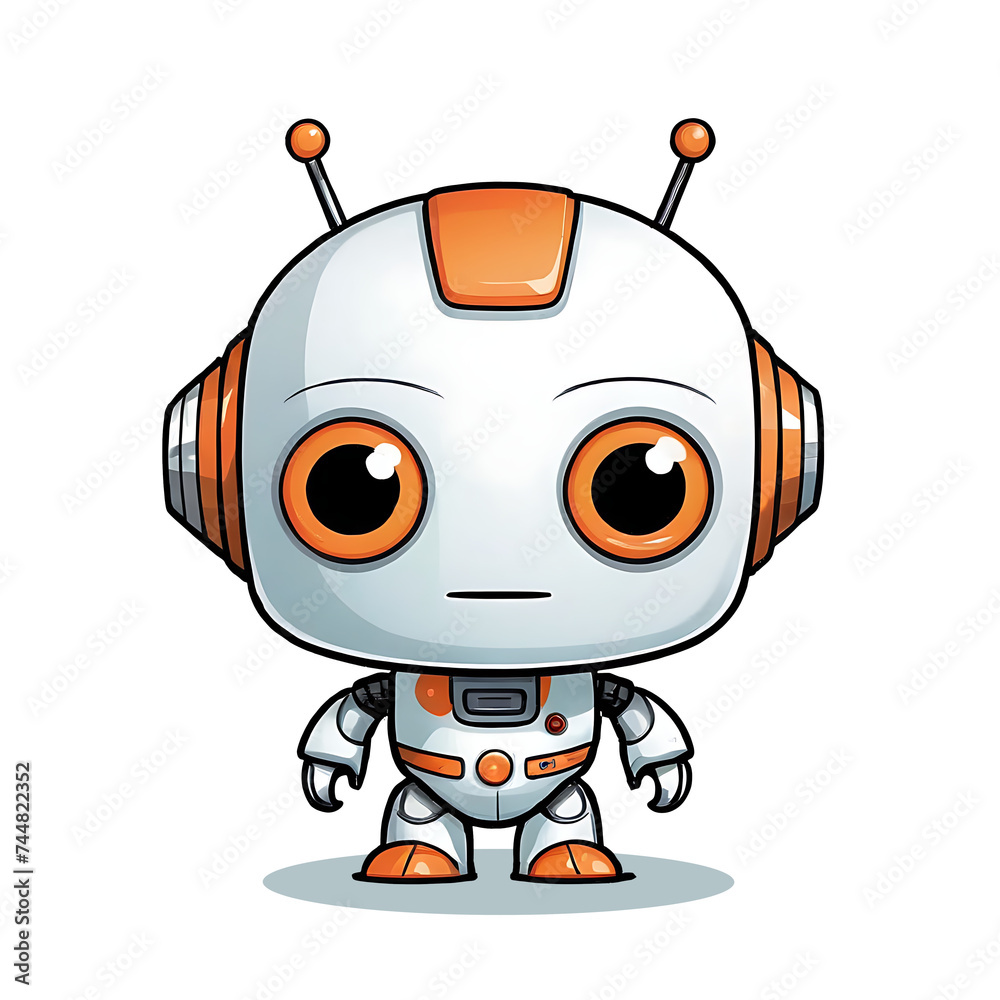 Naklejka premium Cute little robot