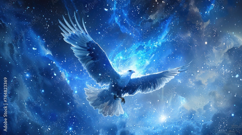 Obraz premium eagle fantasy galaxy art