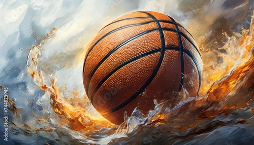 High-quality. Basketball ball over white background.  photo