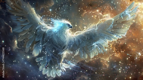 fantasy bird galaxy art