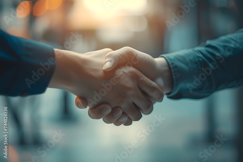 Business handshake and business people concept