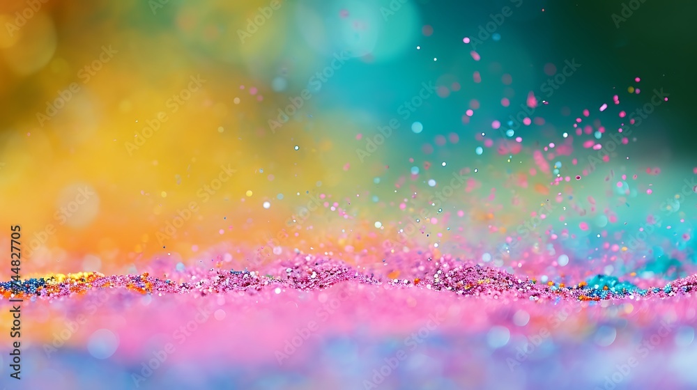 Obraz premium Colorful Holi festival colors over plain surface