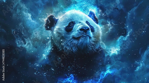 monster panda fantasy galaxy art