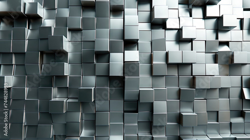 Glossy Rectangular Mosaic Tiles Arranged in the Shape of a Heart. Modern Interior Design Concept. Shiny Tile Pattern.