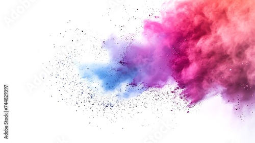 Colorful Holi powder on white background