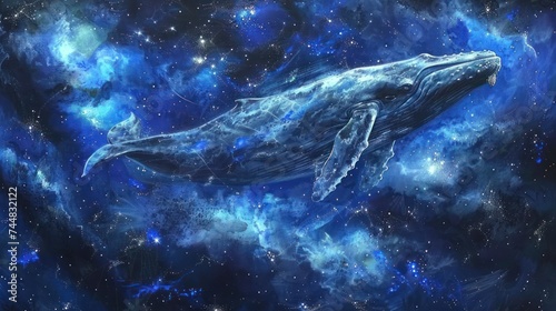 whale of universe fantasy galaxy art © Balerinastock