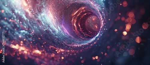 3d illustration a wormhole time and space with millions of stars nebulae background. AI generated