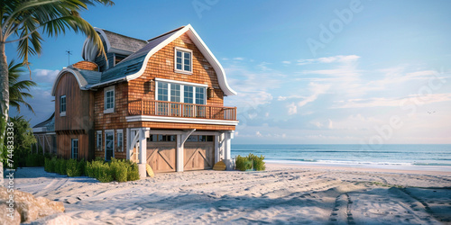 Three-storey cottage on the sandy beach of the sea