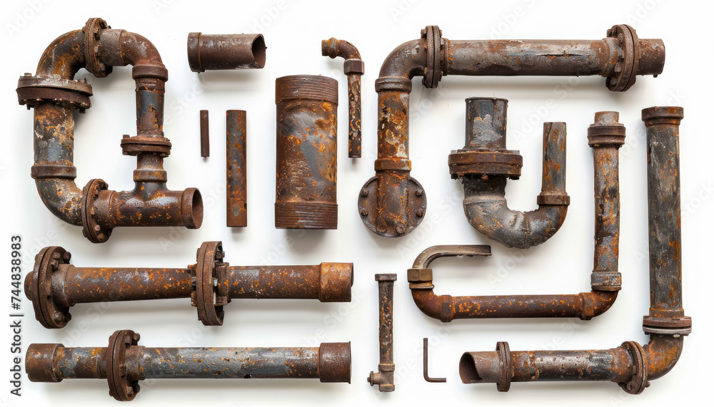 Old weathered pipes, metal metal pipes, rusty pipes, overhead photo of weathered pipes, rusty old pipes Old weathered pipes, metal metal pipes, rusty pipes, overhead photo of weathered pipes, rusty old pipes