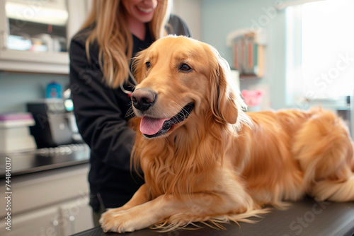 Labrador retriever at pet care center