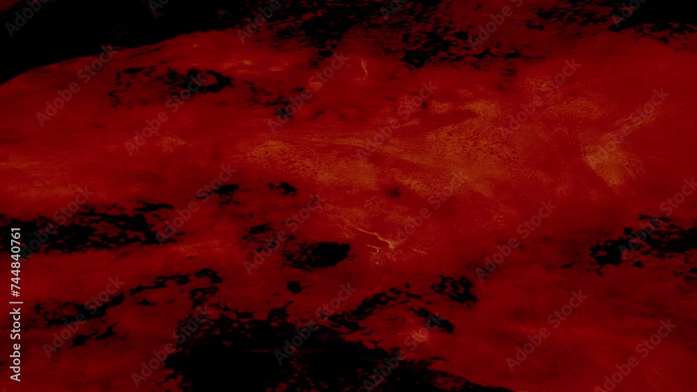 Blood River. Dark red with red foam flow represents a large amount of blood. Slow Motion 120 fps