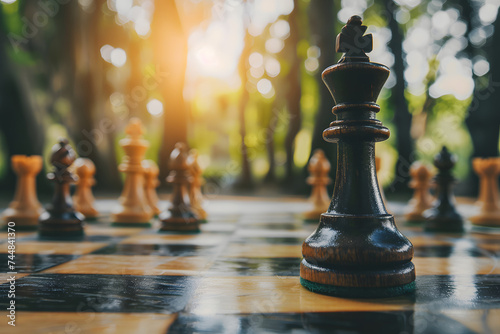 Elegante Schachfigur: Strategisches Spiel der Schachmeister