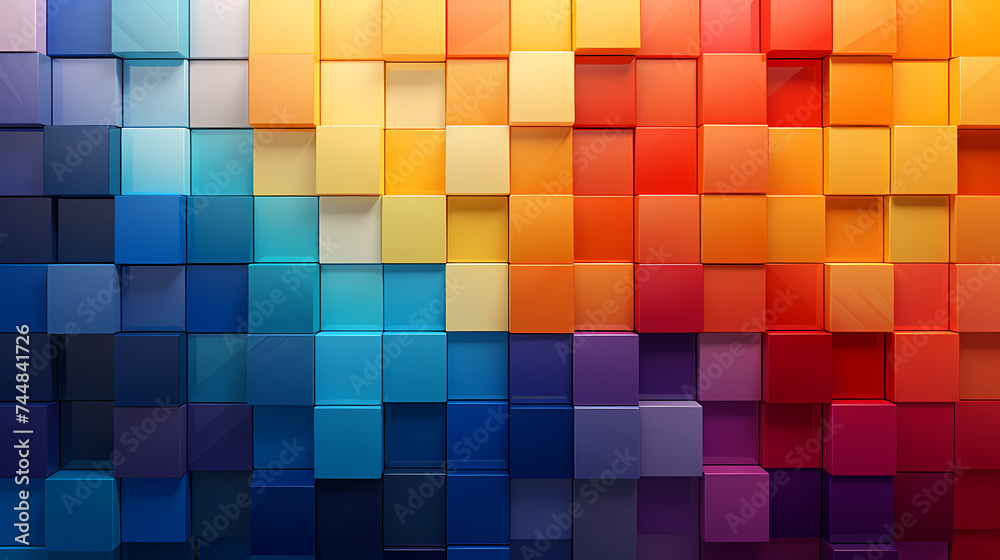 3D rendering, abstract geometric background, simple cube square shape 3D rendering, abstract geometric background, simple cube square shape