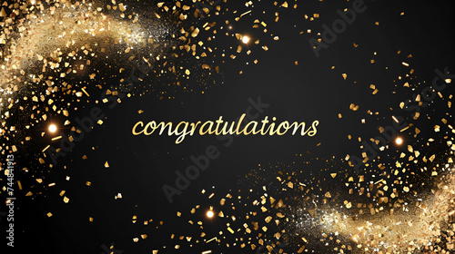 congratulations text with golden glitters 