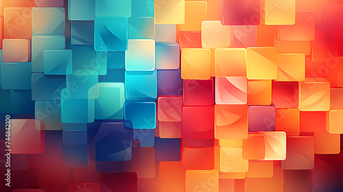 3D rendering  abstract geometric background  simple cube square shape