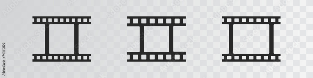 Camera roll icon. Set of frames film strip. Vector illustration isolated on white background Camera roll icon. Set of frames film strip. Vector illustration isolated on white background