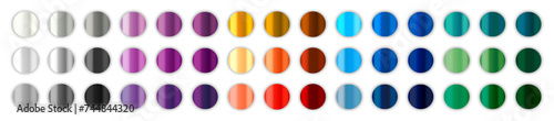 Metal gradient color palette. Chrome texture surface. Metal gradients collection. photo