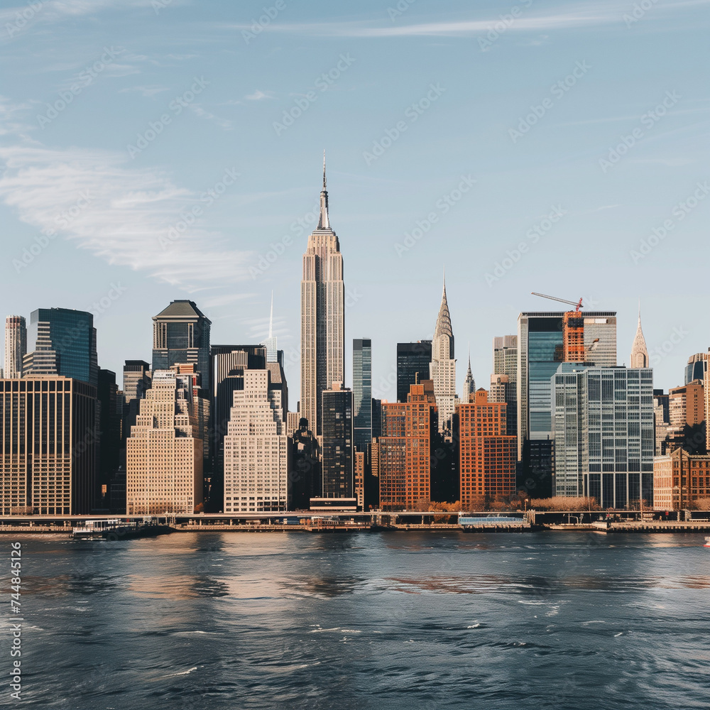 Obraz premium New York City Skyline with Iconic Skyscrapers and Waterfront View