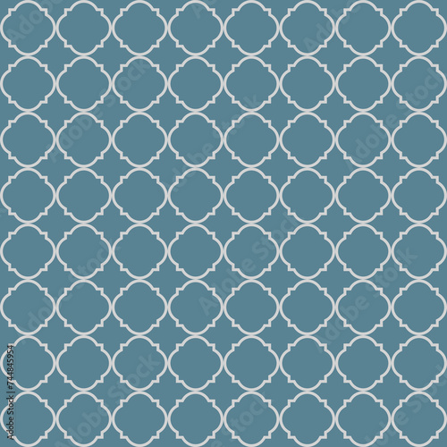 Arabesque Mosaic. Geometric Trellis Tile. Quatrefoil Arabian Ethnic Tesselation. Seamless Persian Pattern. Traditional Seamless Moroccan pattern