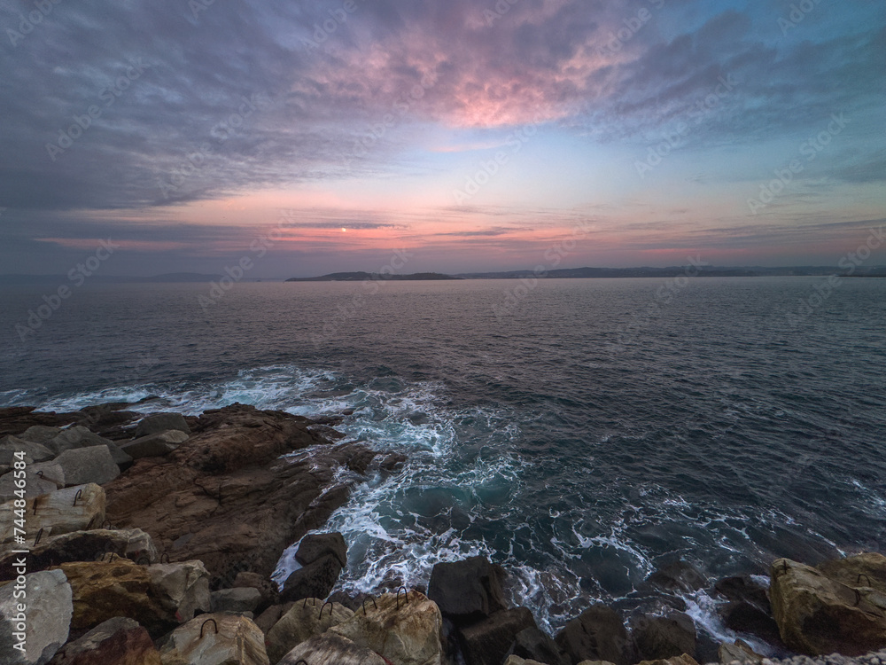 Dusk's Palette Over Rugged Shoreline Dusk's Palette Over Rugged Shoreline