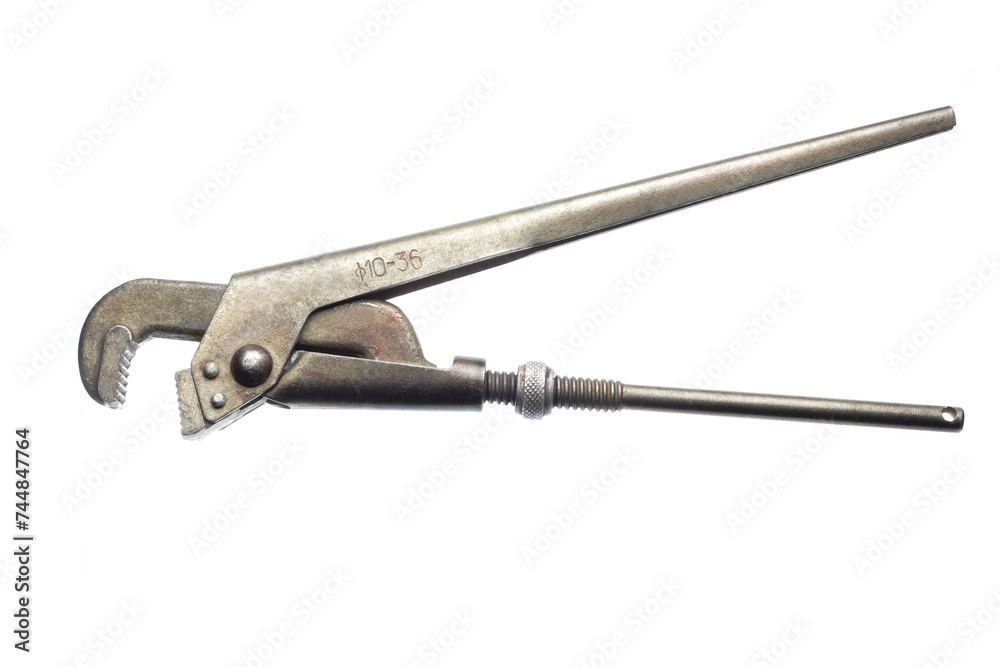 Pipe wrench isolated top view Pipe wrench isolated top view