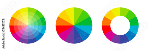 Color palette. Color wheels. RGB color wheel. Color spectrum.