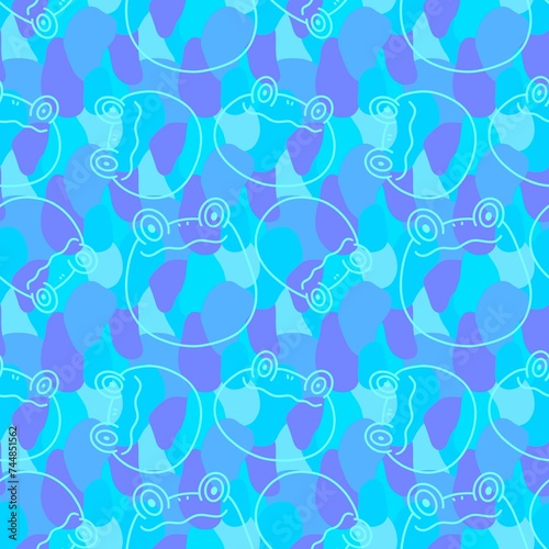 Cartoon animals seamless frogs pattern for wrapping paper and fabrics and kids clothes print and summer