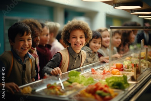 A schoolchild in the school cafeteria. Time of lunch break  peculiarities of the school meal  snack