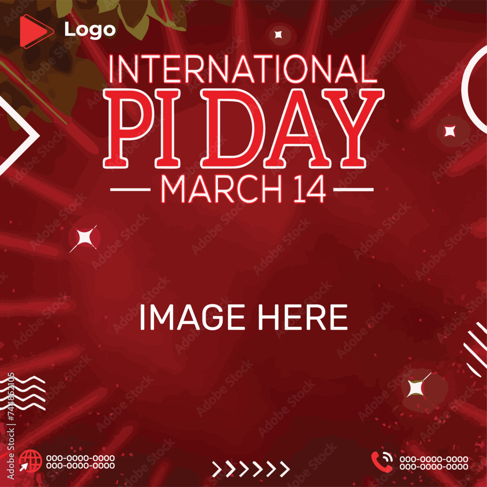 Happy Pi Day 14th march celebration with instagram and facebook post