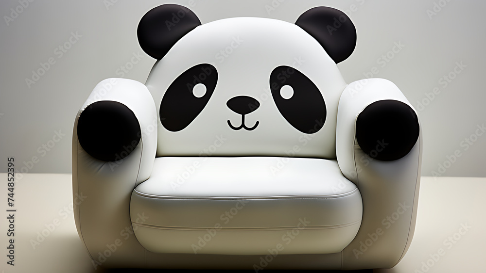 Fototapeta premium Sofa chair styled like a panda.