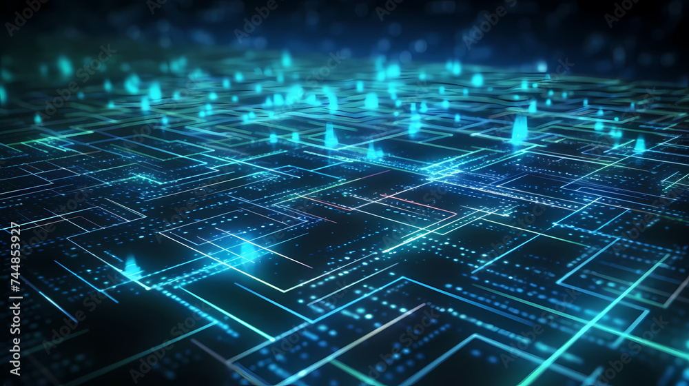 Fototapeta premium Dark mesh on background, big data and cybersecurity