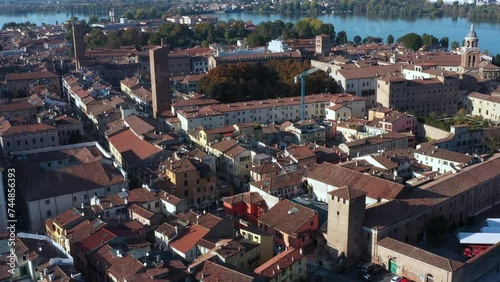 Aerial view of Mantua town, Italy photo
