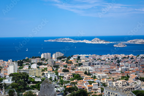 Tablou pe pânză Beautiful panoramic view of the city of Marseille