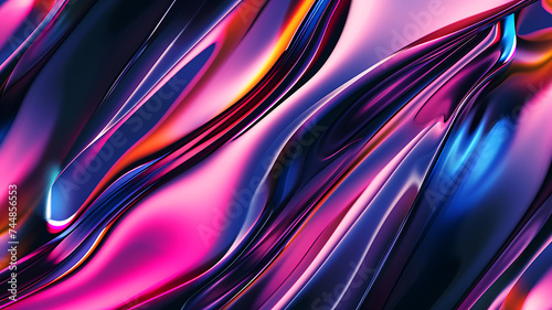 3d rendered abstract holographic Liquid Gradient Colorful Background