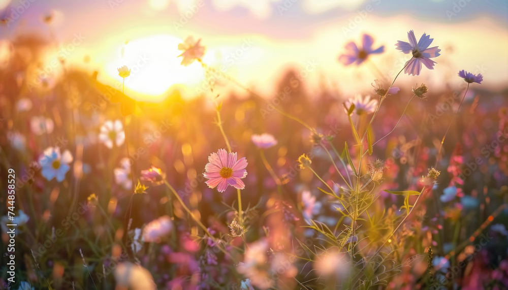 Photo of flowers in the field during golden hour, flowers during golden hour, golden hour field Photo of flowers in the field during golden hour, flowers during golden hour, golden hour field