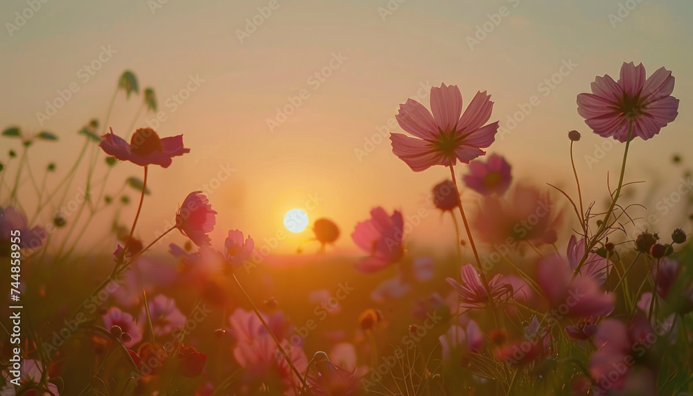 Photo of flowers in the field during golden hour, flowers during golden hour, golden hour field Photo of flowers in the field during golden hour, flowers during golden hour, golden hour field