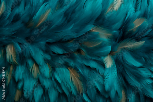 Closeup of vibrant blue feathers with a luxurious and detailed texture. © EricMiguel