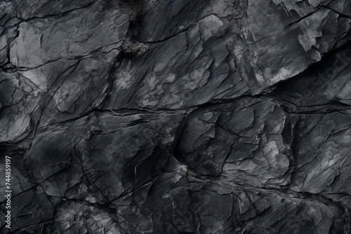 Rough black rock texture with natural patterns and rugged detail.