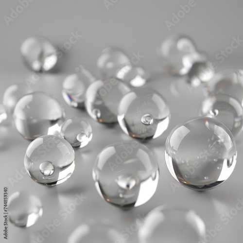a group of clear balls