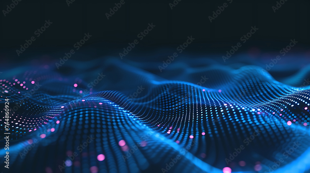 Wave of interlacing points and lines. Abstract background. Technological style. Big data. 3d rendering. Wave of interlacing points and lines. Abstract background. Technological style. Big data. 3d rendering.