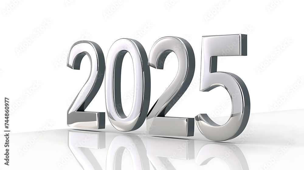 3d rendered 2025 written on white background 3d rendered 2025 written on white background