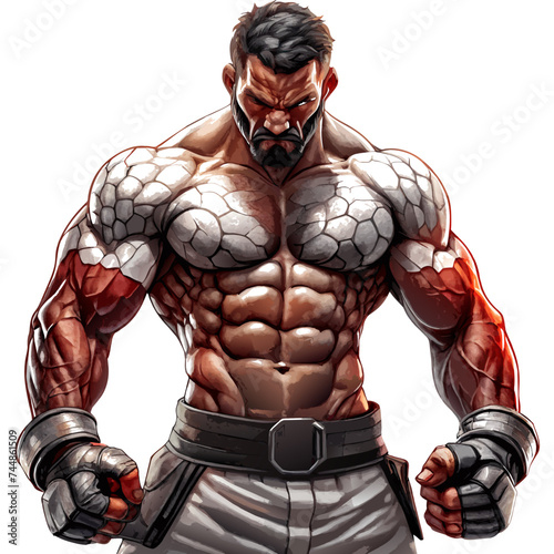 MMA fighter vector illustration