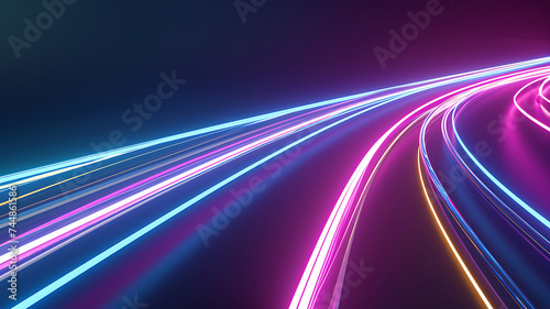 3d rendered motion speed of light neon wallpaper